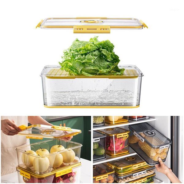 

storage bottles & jars bpa-refrigerator organizer bins box with lid thickened kitchen fridge food containers pantry er organizatio
