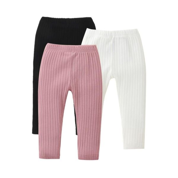 

trousers baby girl boy leggings with vertical pattern, elastic waist adjustable solid color simple spring autumn clothing, Blue