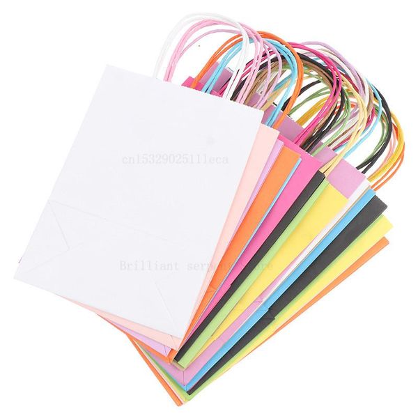 

gift wrap diy soft color paper bag with handles 21x15x8cm festival bags