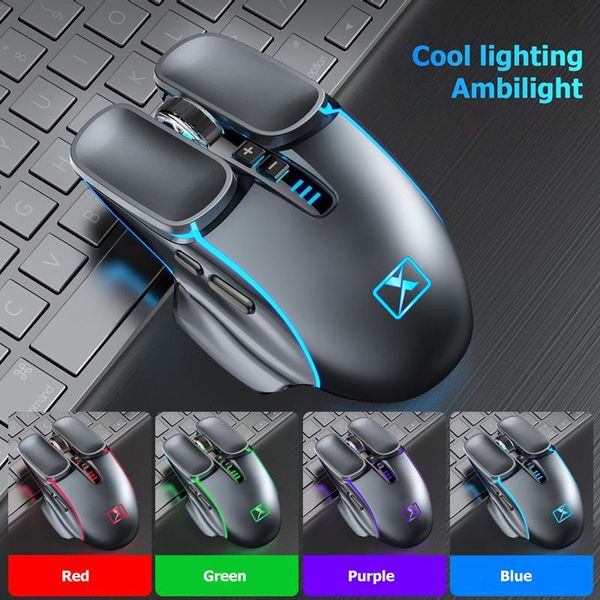 

mice gaming mouse rechargeable wireless lapcomputer with colorful led light usb optical game 2400 dpi for gamer pc