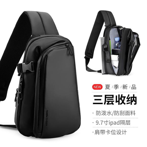

shoulder bag men's oxford waterproof crossbody fashion sports multi-function pleated chest waist bags