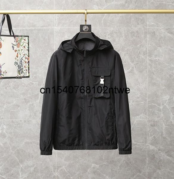 

men's jackets 2021 autumn hooded jacket waterproof and windproof polyester fiber fabric pocket decoration outdoor casual style, Black;brown