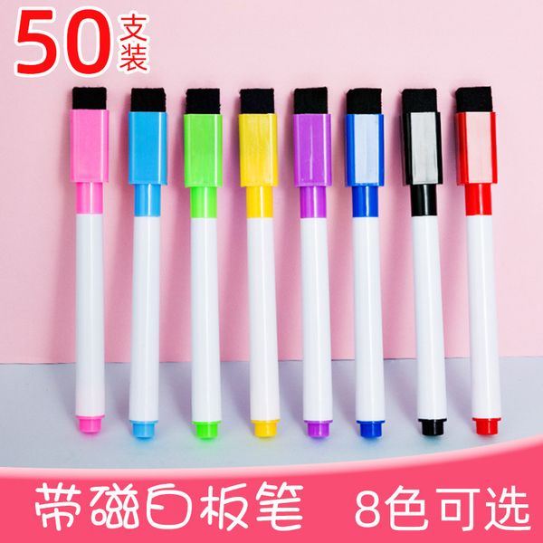 

children's small water-based whiteboard pen set erasable marker with magnetic red be black brush graffiti paintboard, Black;red