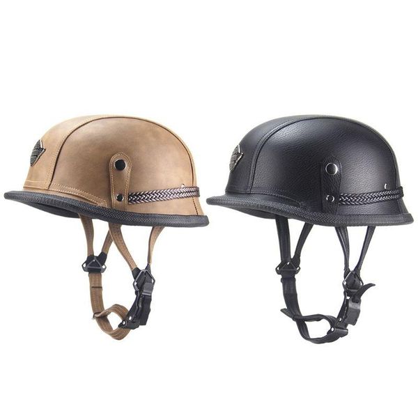 

motorcycle helmets open face half leather helmet vintage safety hard hat u90c