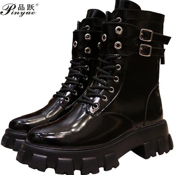

boots women's thick-soled fashion autumn skinny short-height elevator all-match short, Black