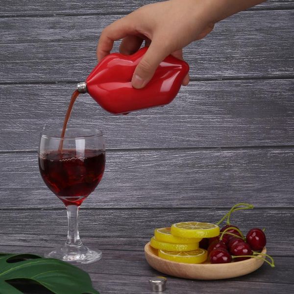 

hip flasks 5oz lips 304 stainless steel flask alcohol wine mini bottle drinkware