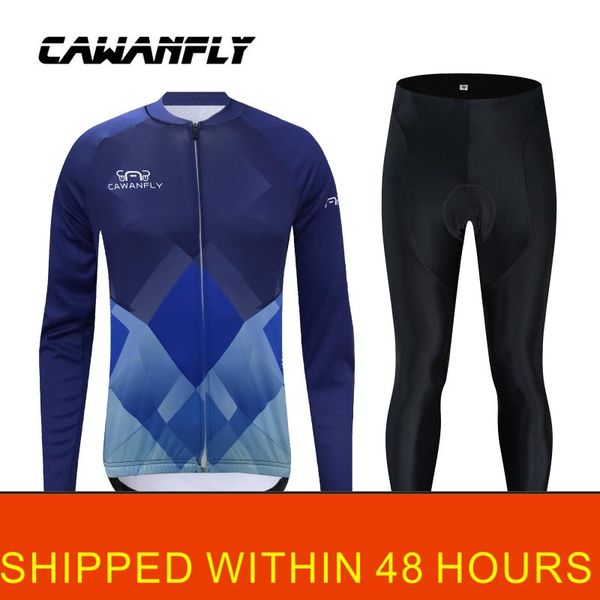 

racing sets 2021 men's cycling jersey long sleeve set mtb bike clothing maillot ropa ciclismo hombre bicycle wear, Black;blue