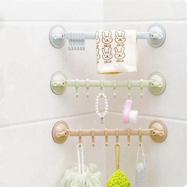 

hooks & rails bathroom 6 hanger rack wall-mounted kitchen cupboard cooking tool storage shelf clothes towel organizer gabgets holder
