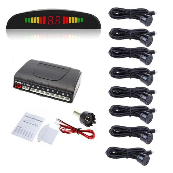 

car rear view cameras& parking sensors waterproof 8 beep alert with display monitor