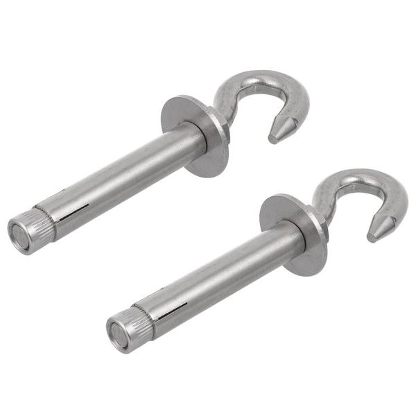 

hooks & rails 2pcs sturdy hammock hanging stainless steel open cup (silver)