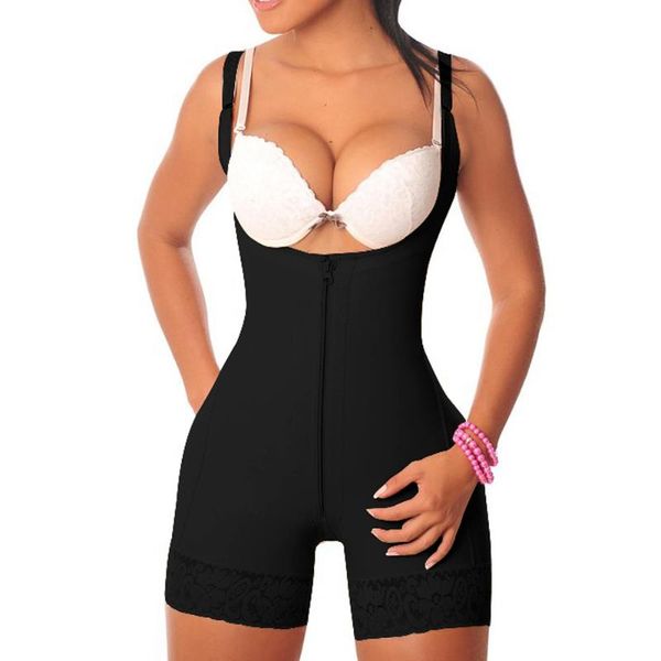 

women's shapers girls strap lace leggings waist trainer women bodycon corset cincher body shaper bodysuit bulifter lingeries s-6xl, Black;white