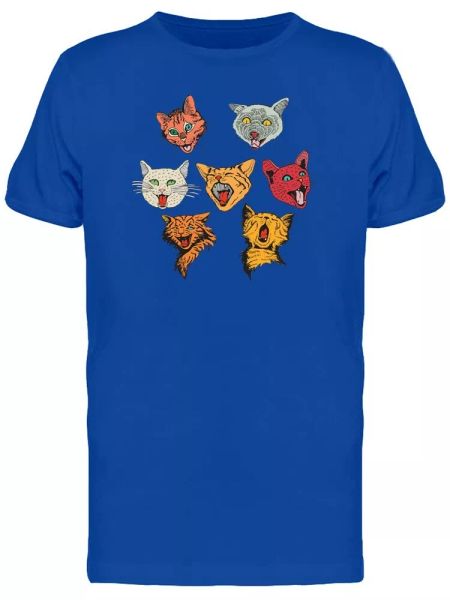 

cat yawns collage tee men's -image by shutterstock, White;black