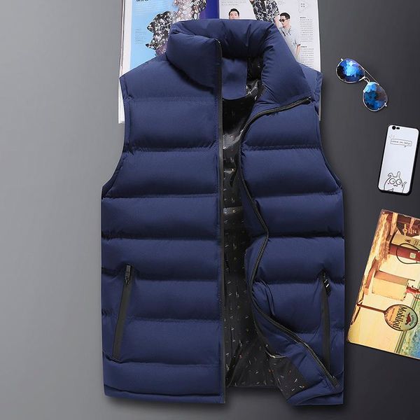 

men's vests 2022 mens vest jacket men autumn warm sleeveless jackets male winter casual waistcoat plus size veste homme brand, Black;white