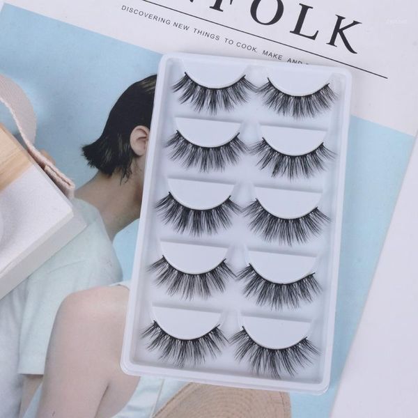 

5-pairs false eyelashes soft and comfortable long 3d hand made eyelash1