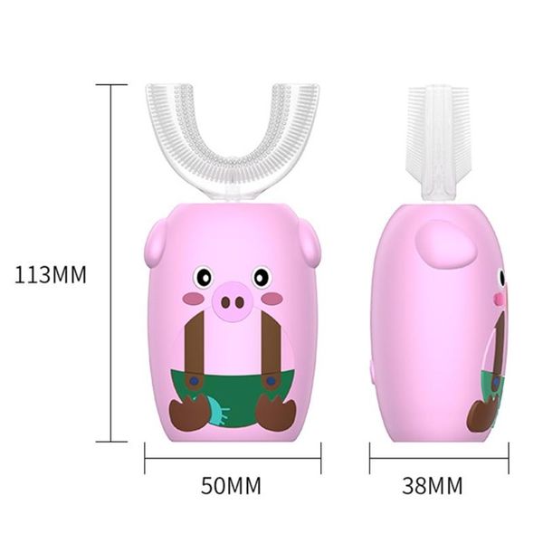 

smart electric toothbrush automatic kids u-shaped mouth-type soft fur ultrasonic vibration children teeth brush cartoon dropship