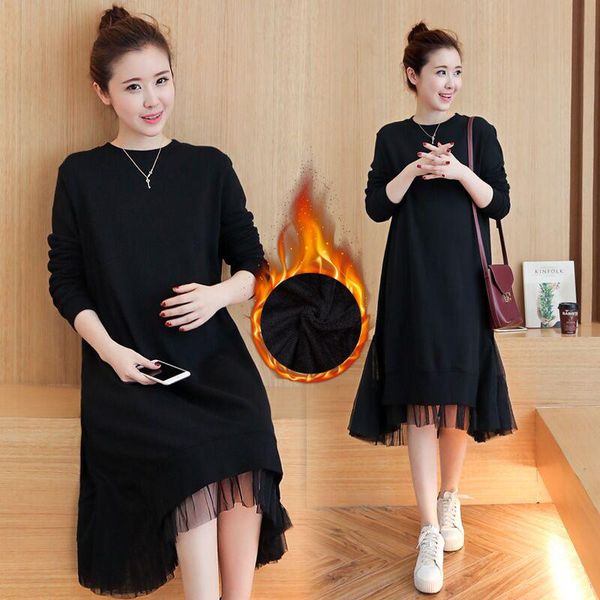 

maternity dresses fashion clothes for pregnant womens pregnancy dress casual autumn black, White