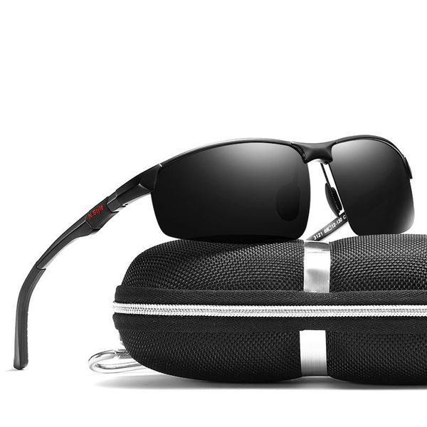

sunglasses men's classic aviation driving polarized aluminum magnesium frame sports glasses retro anti-glare eyewear, White;black