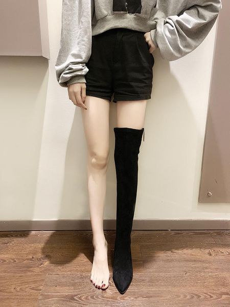 

boots women's luxury shoes black winter high platform brand woman shoe long leather for rubber over knee boot 2021 lace up