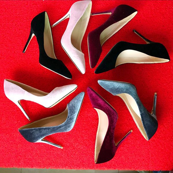 

dress shoes 12cm black velvet,high,heels heels women's velvet toe heels, suede shoes, elegance, wedding sexy, large size 4 d8gu