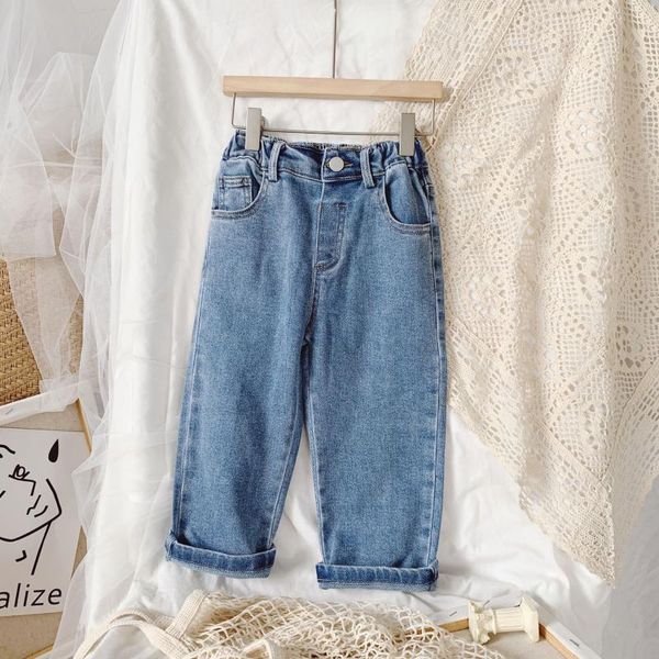 

autumn arrival girls fashion denim pants kids wide leg trousers korean jeans, Blue