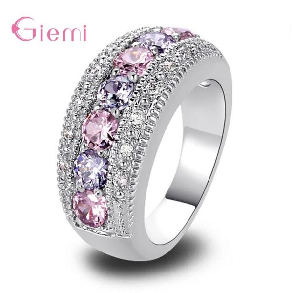 

cluster rings europe style 925 sterling silver for women austrain crystal wedding promise gift cubic zircon jewelry bijoux, Golden;silver
