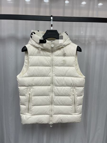 

monclair luxury france men's vests designer brand maya new fashion all-match letter printing thick solid color couple vest, Black;white