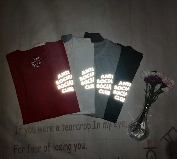 

summer fashion mens and womens t-shirt reflective letter short sleeve casual stylist hip hop mens clothing, White;black