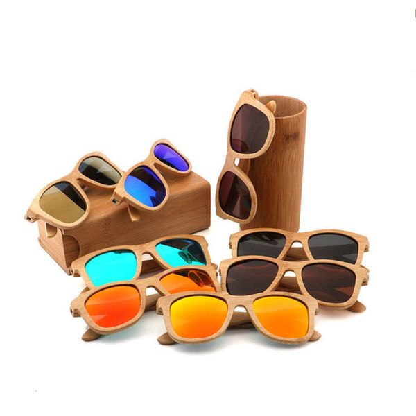 

highend accessories sunglass fashionable custom bamboo wooden grain sun glass sunglass, Black