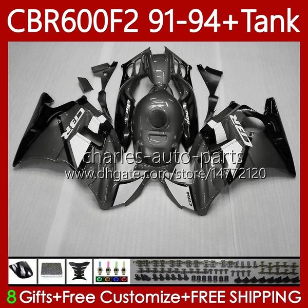 Body Kit für HONDA Karosserie CBR600F2 600CC 600FS 63No.184 CBR 600 600F2 91-94 CBR600 F2 FS CC 91 92 93 94 CBR600FS Metallgrau CBR600-F2 1991 1992 1993 1994 Verkleidung + Tank