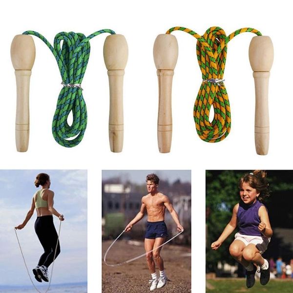 

outdoor fitness equipment 1 pcs wooden handle skipping rope sports jumping student-specific jump cotton long d1v2
