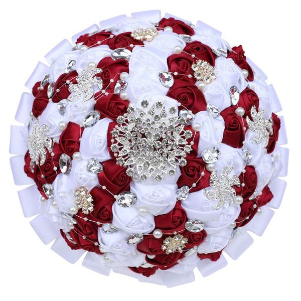 

wedding flowers european style bride holding flower crystal pearl bud handmade bridesmaid sister group romantic bouquet promotion pl001