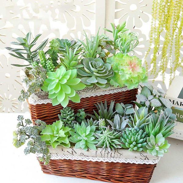 

artificial succulent create realistic flocking for lotus landscape decorative garden arrangement decor flowers & wreaths