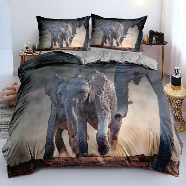 

bedding sets 3d gray animal custom bed linen comforter covers quilt pillow full king  double size bedclothes