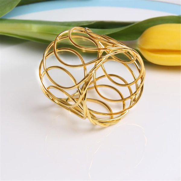 

napkin rings 12pcs/metal electroplated iron wire woven x-shaped ring table decoration for celebration el wedding reception