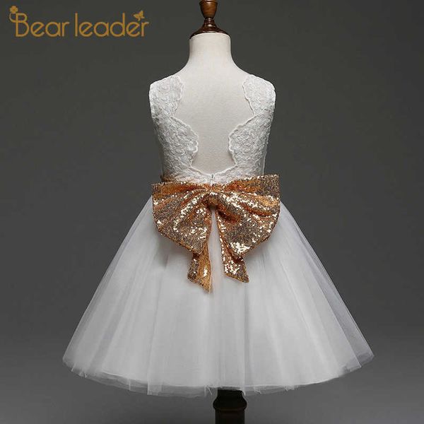 

bear leader girls dress summer sequined sling princess dress layered cake dresses baby girl dress 210708, Red;yellow