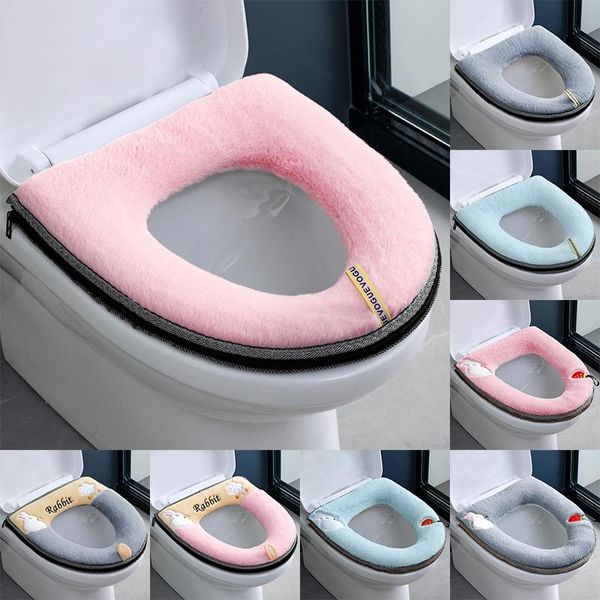 

toilet seat covers universal warm soft washable cover household bathroom winter waterproof wc mat accessories