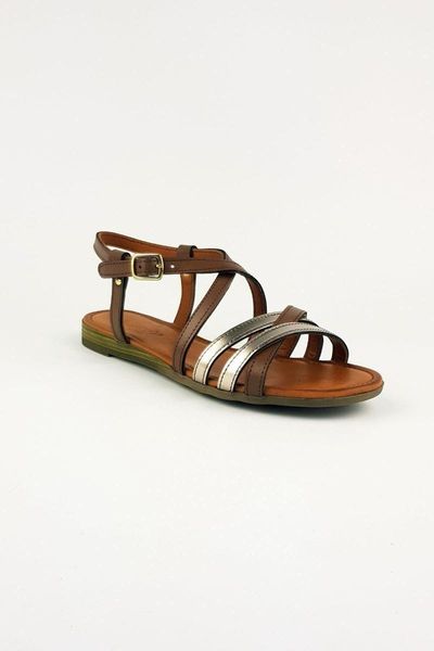 

sandals women's brown genuine leather milky a001sk, Black