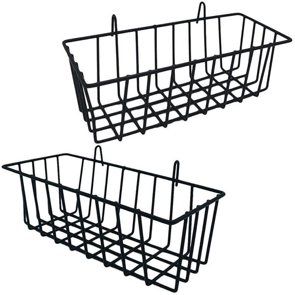 

storage baskets luda 2 pack wall grid panel hanging wire basket,grid basket,wall mount display shelves for kitchen,home