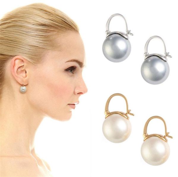 

hair clips & barrettes qingdao fashion earrings french baroque women's net red temperament large pearl, Golden;silver