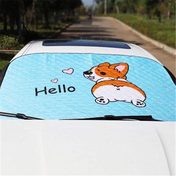 

car sunshade windshield window windscreen cover sun shade say hello auto visor car-covers solar protection