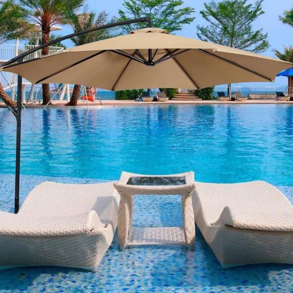 

shade 2.7 meters waterproof outdoor umbrella sunshade sail parasol banana cantilever garden patio shield rain cover oxford cloth fabri