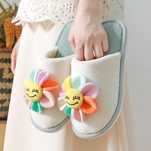 

drop women winter home slippers non-slip soft warm indoor bedroom fluffy fur buty damskie, Black