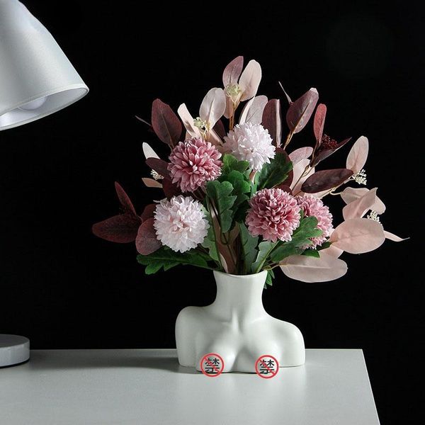 

vases creativity chest vase modern decor bust statue ceramic plant pots decorative flower arrangement living room decoration