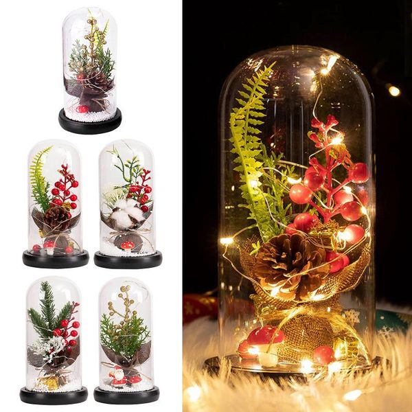 

party favor christmas ornament with glass cover dome shape led light decor for wedding birthday xmas decorative