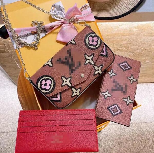 

7a 2021 classic leather bag women embossing handbags womens shoulder crossbody vintage clutch tote messensger bags mix style wallets purse w, Red;black