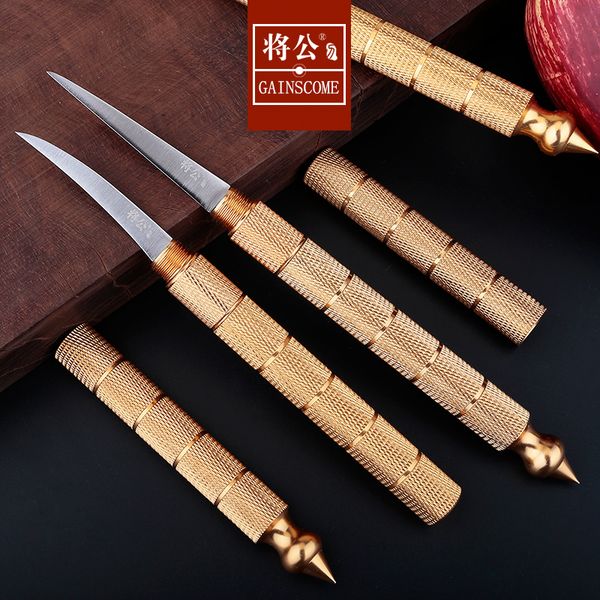 

gainscome thai kitchen food carving knife 440c stee doube bade master knife scimitar chef vegetabe bar fruit patter