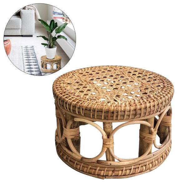 

wooden plant stand flower pot base holder stool rattan garden indoor outdoor display standing bonsai planters & pots