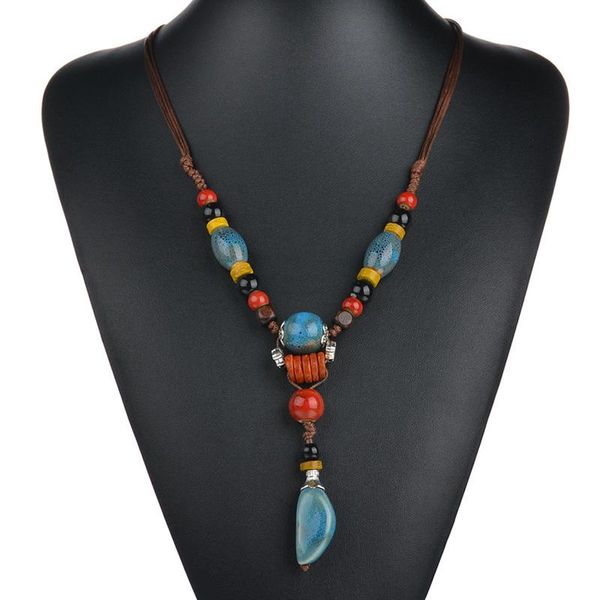 

bohemian multi color wood beads pendant maxi long ethnic statement necklace for women collar jewelry accessories necklaces, Silver
