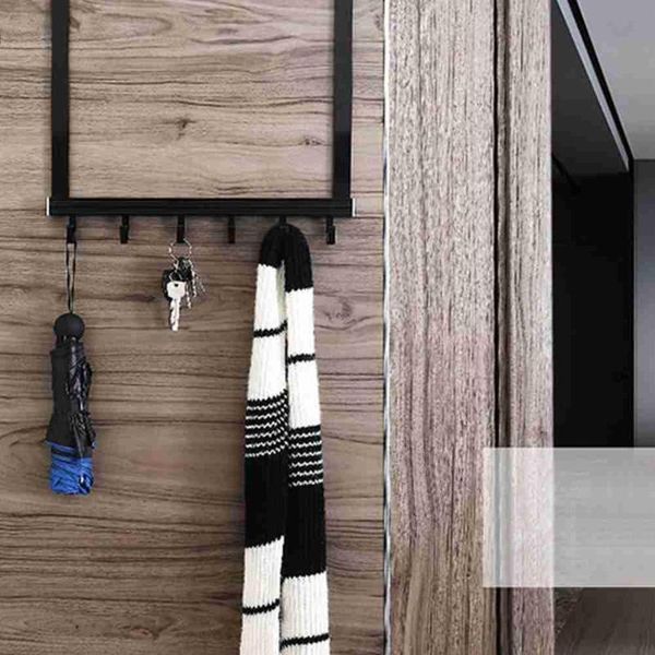 

hooks & rails thickened stainless steel door rear hook row 6 perforated nail-coats and handbags storage appliances