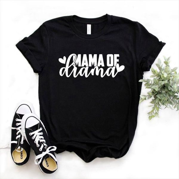 

mom of drama print men t shirts and womens women cotton casual funny for lady yong tee 6 color, White;black